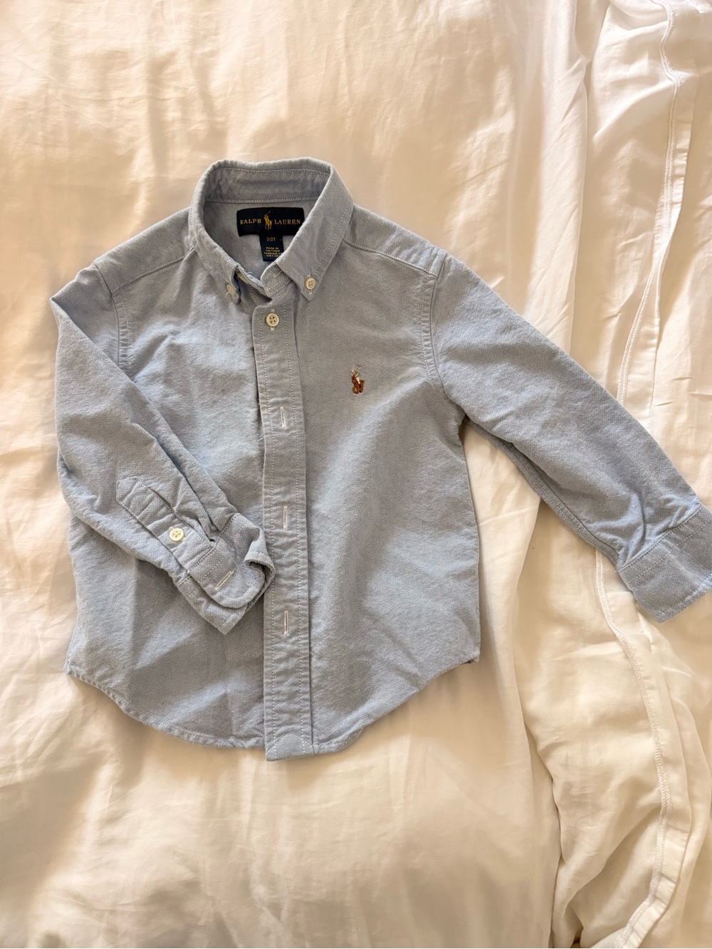 Ralph Lauren Light Blue Button-Down Oxford Shirt with Pony Logo